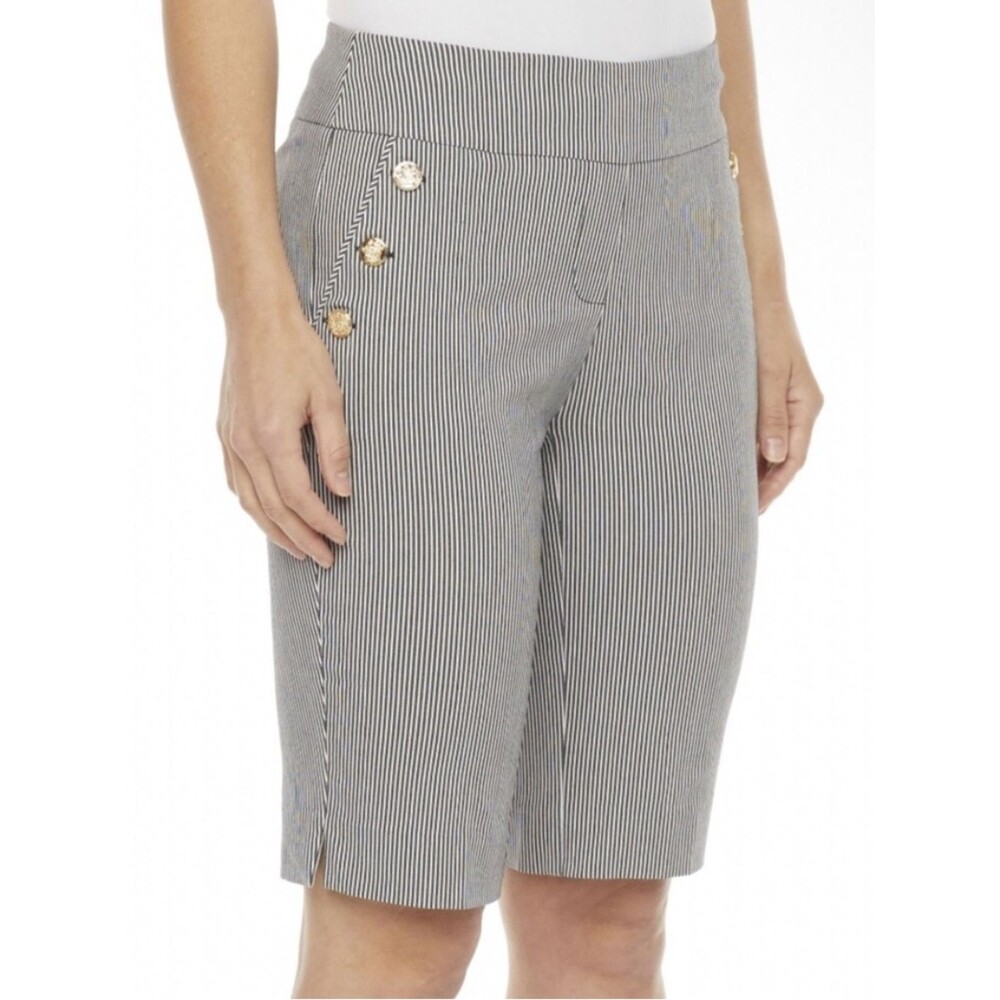 Liz Claiborne Womens Pull-On
Short Sz S striped blue/white